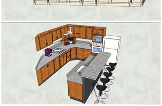 精品室内家具整体橱柜设计厨房用品橱柜厨房用品SU模型素材 家居空间模型大全 18567344